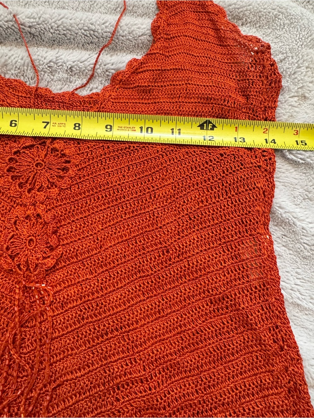 bebe Rust Orange Crochet Halter Tank Top - Picture 5 of 10